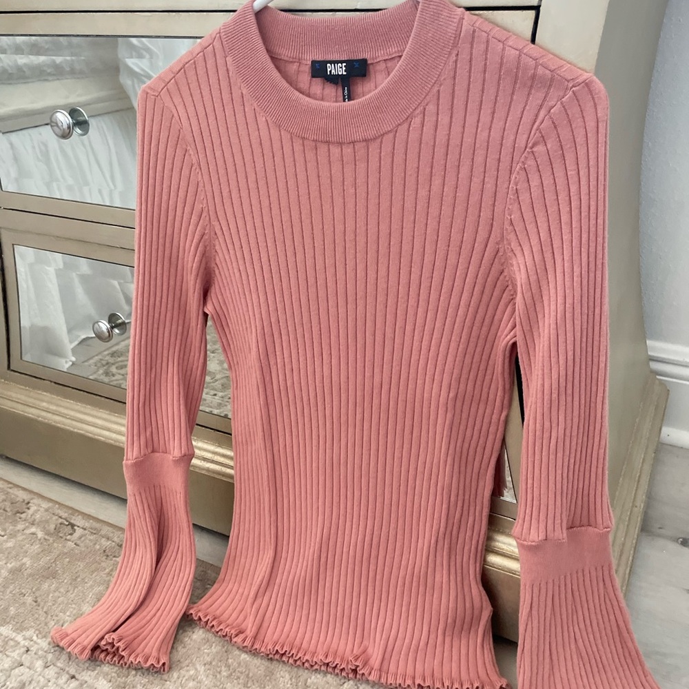 PAIGE Blush Ribbed Knit Top
